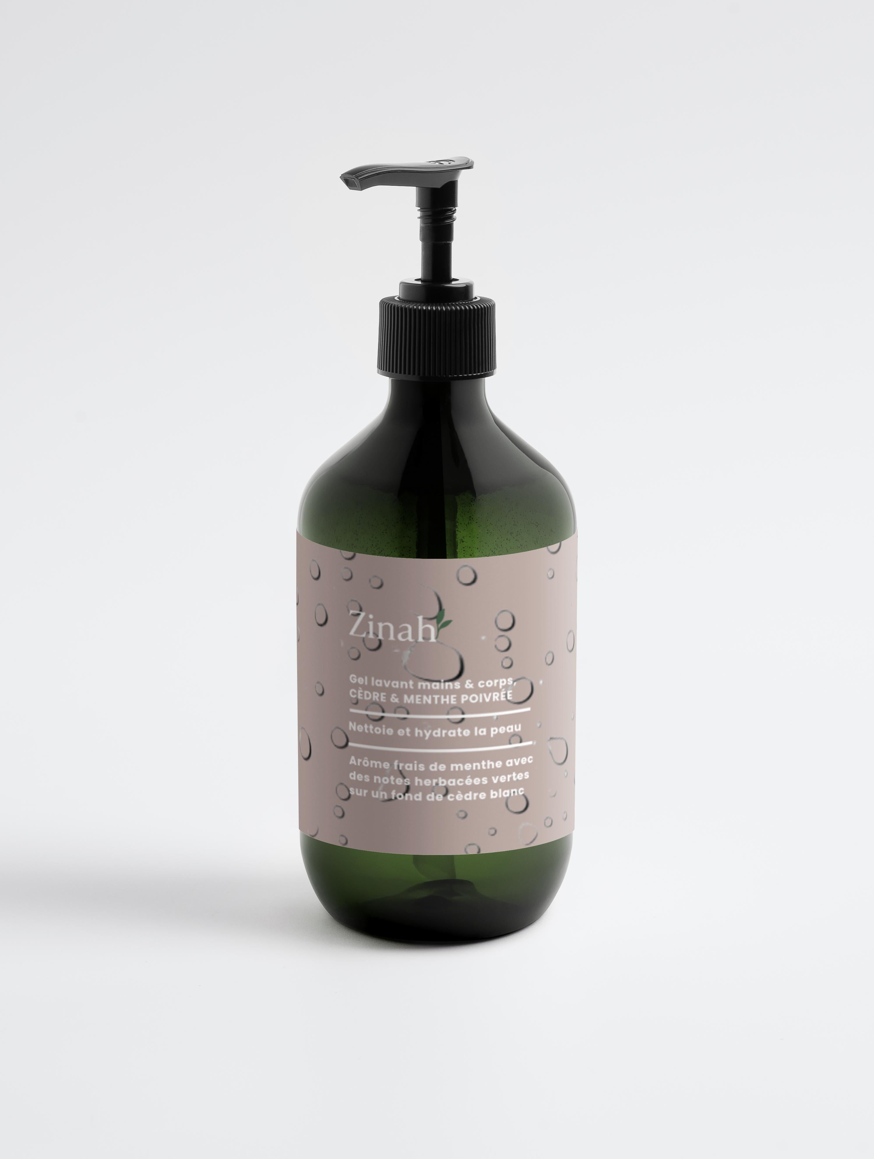 Gel lavant mains & corps cèdre & menthe poivrée 490 ml