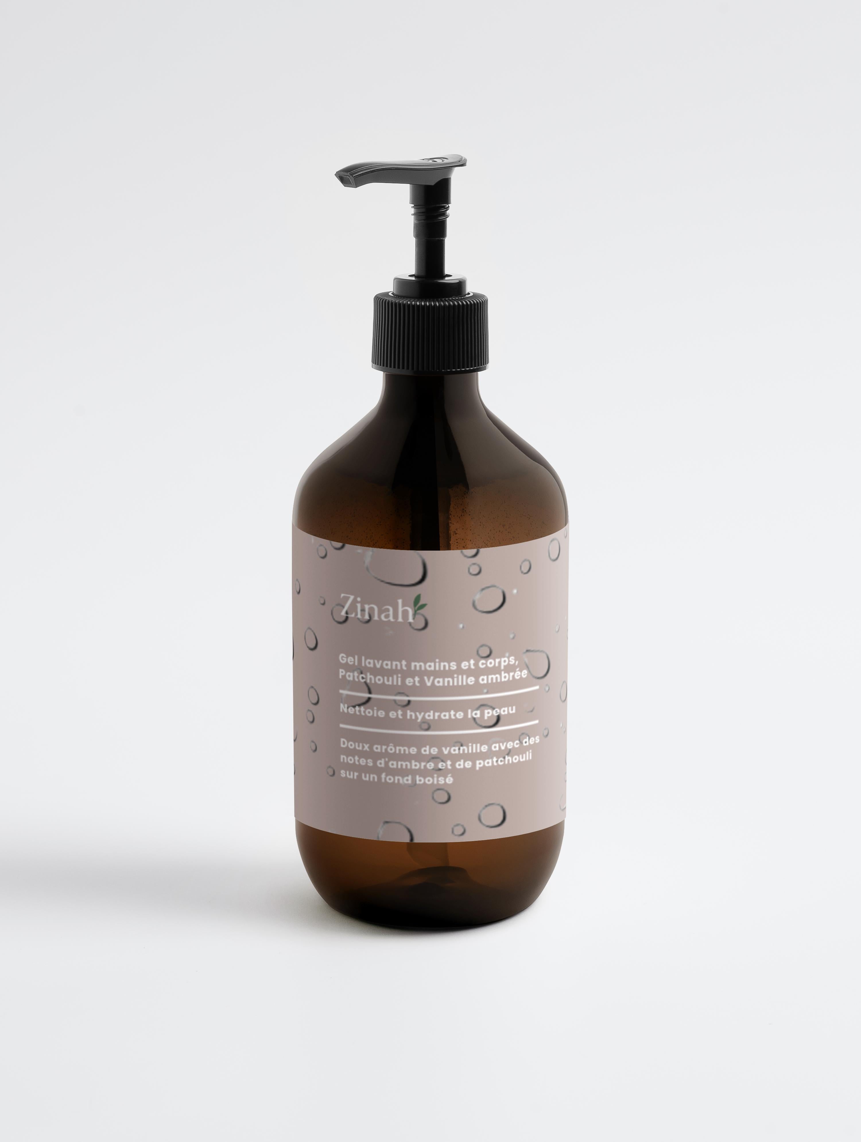 Gel lavant mains et corps Patchouli & Ambre Vanillé 490 ml